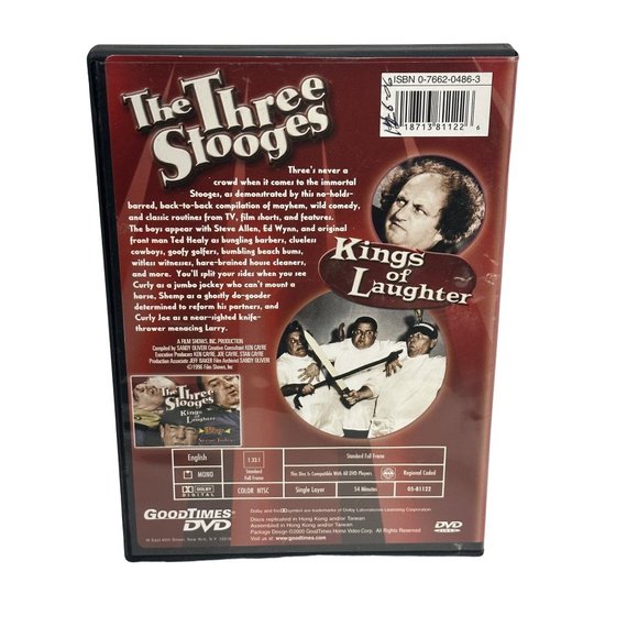 The Three Stooges Kings of Laughter DVD Preowned Good Condition - Picture 2 of 7